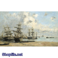 Tranh sơn dầu thuyền và biển